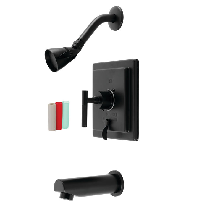 Kingston Brass KB86500CKL Kaiser Single-Handle Pressure Balanced Tub and Shower Faucet, Matte Black