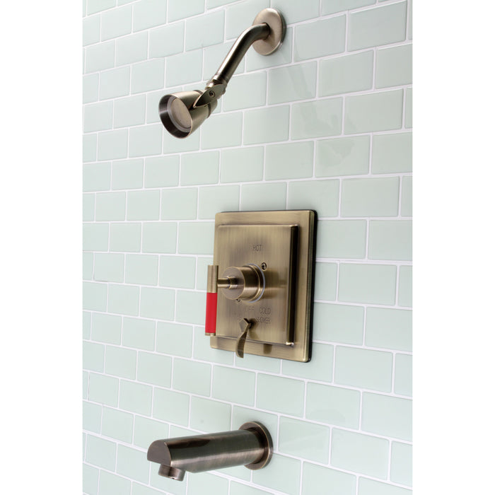 Kingston Brass KB86530CKL Kaiser Single-Handle Pressure Balanced Tub and Shower Faucet, Antique Brass
