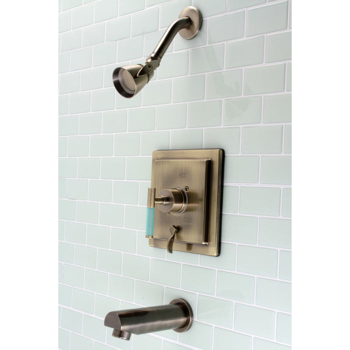Kingston Brass KB86530CKL Kaiser Single-Handle Pressure Balanced Tub and Shower Faucet, Antique Brass