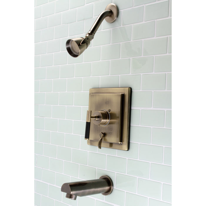 Kingston Brass KB86530CKL Kaiser Single-Handle Pressure Balanced Tub and Shower Faucet, Antique Brass