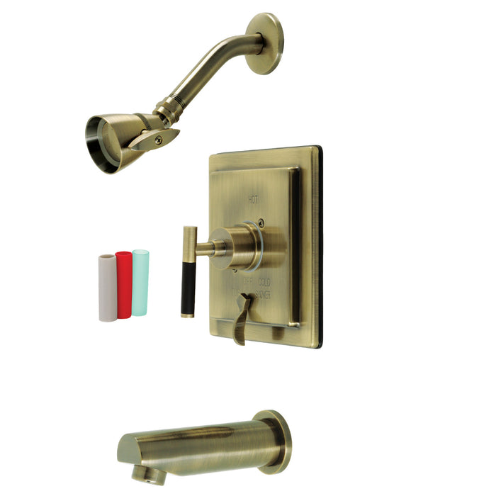 Kingston Brass KB86530CKL Kaiser Single-Handle Pressure Balanced Tub and Shower Faucet, Antique Brass