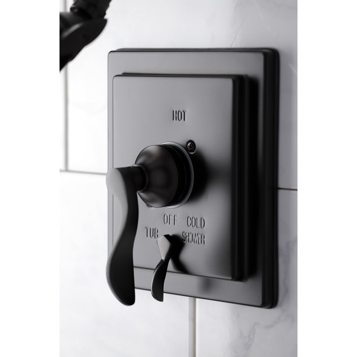 Kingston Brass KB86550DFL Single-Handle Pressure Balanced Tub and Shower Faucet, Oil Rubbed Bronze