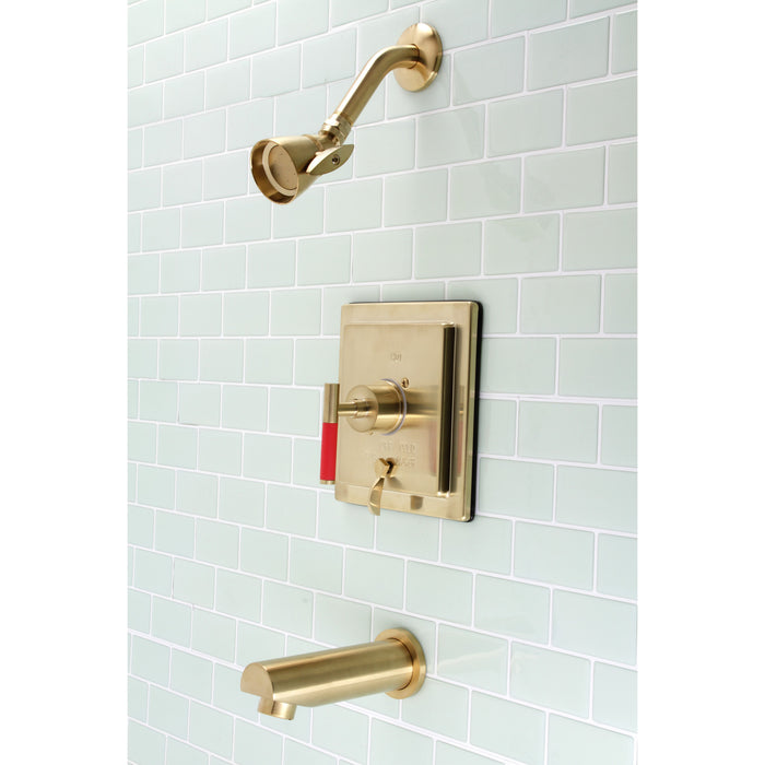 Kingston Brass KB86570CKL Kaiser Single-Handle Pressure Balanced Tub and Shower Faucet, Brushed Brass