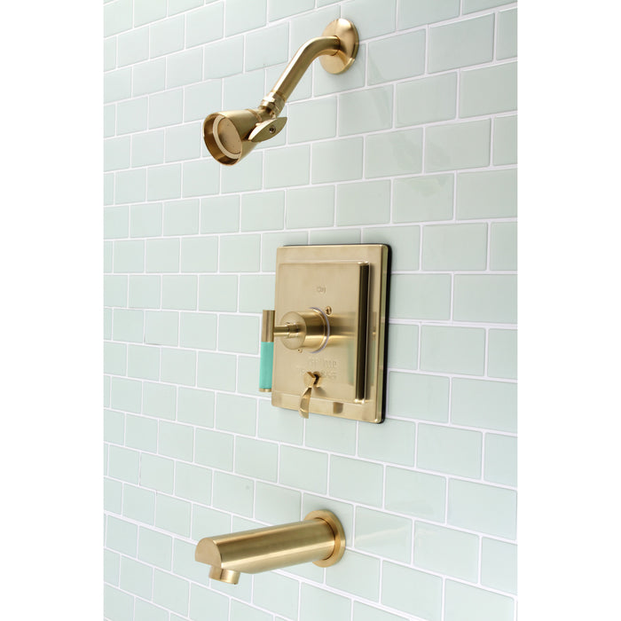 Kingston Brass KB86570CKL Kaiser Single-Handle Pressure Balanced Tub and Shower Faucet, Brushed Brass