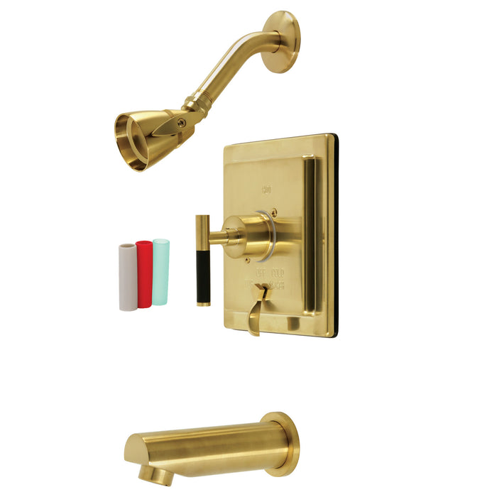 Kingston Brass KB86570CKL Kaiser Single-Handle Pressure Balanced Tub and Shower Faucet, Brushed Brass