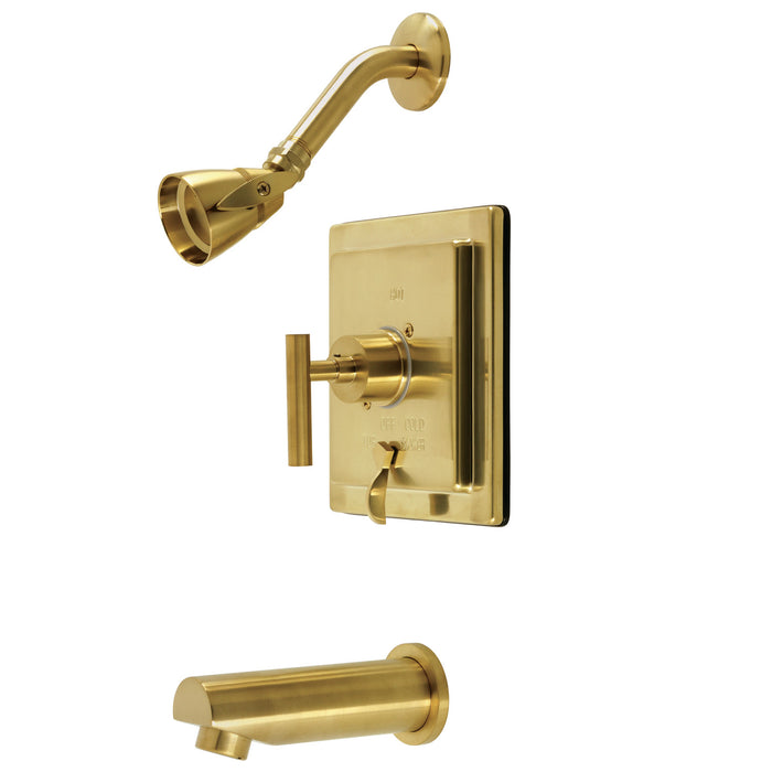 Kingston Brass KB86570CML Manhattan Single-Handle Pressure Balanced Tub and Shower Faucet, Brushed Brass