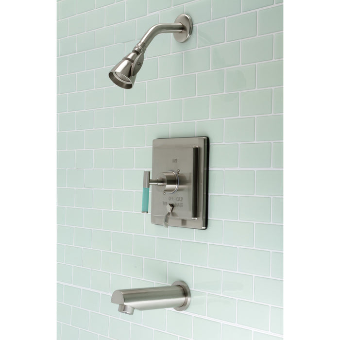 Kingston Brass KB86580CKL Kaiser Single-Handle Pressure Balanced Tub and Shower Faucet, Brushed Nickel