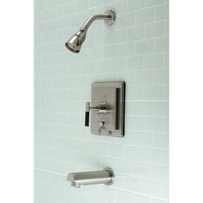 Kingston Brass KB86580CKL Kaiser Single-Handle Pressure Balanced Tub and Shower Faucet, Brushed Nickel