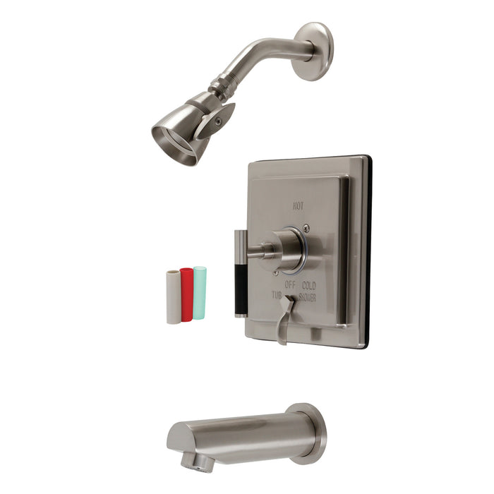 Kingston Brass KB86580CKL Kaiser Single-Handle Pressure Balanced Tub and Shower Faucet, Brushed Nickel
