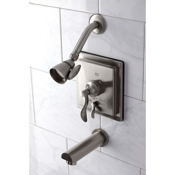 Kingston Brass KB86580DFL Single-Handle Pressure Balanced Tub and Shower Faucet, Brushed Nickel