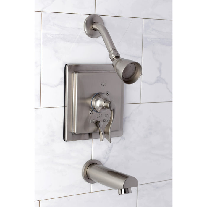 Kingston Brass KB86580DFL Single-Handle Pressure Balanced Tub and Shower Faucet, Brushed Nickel