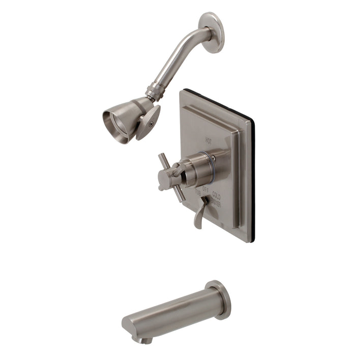 Kingston Brass KB86580DX Single-Handle Pressure Balanced Tub and Shower Faucet, Brushed Nickel