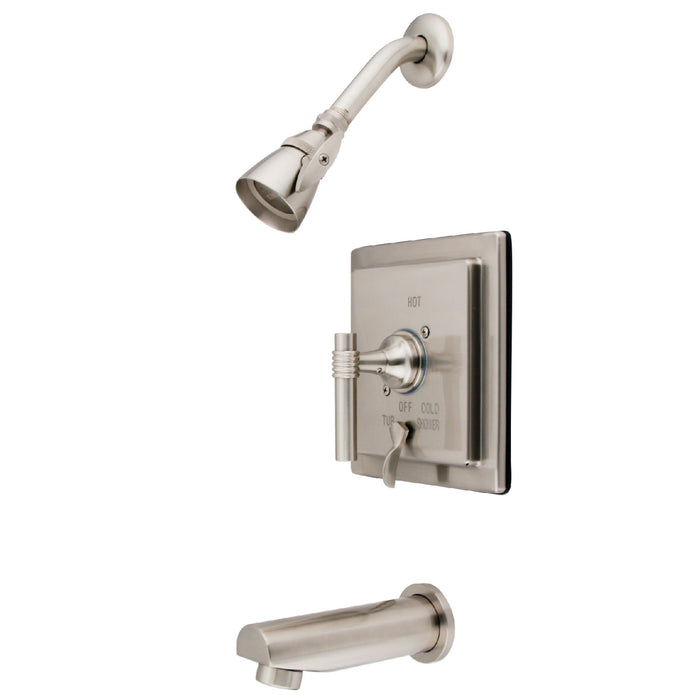 Kingston Brass KB86580ML Milano Single-Handle Pressure Balanced Tub and Shower Faucet, Brushed Nickel