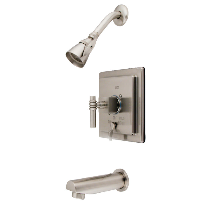 Kingston Brass KB86580QL Milano Single-Handle Pressure Balanced Tub and Shower Faucet, Brushed Nickel
