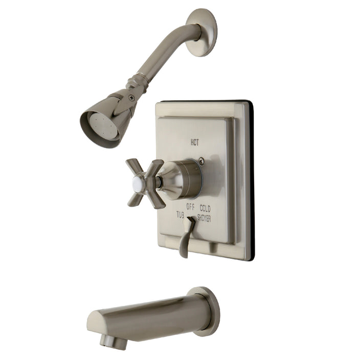 Kingston Brass KB86580ZX Millennium Single-Handle Pressure Balanced Tub and Shower Faucet, Brushed Nickel