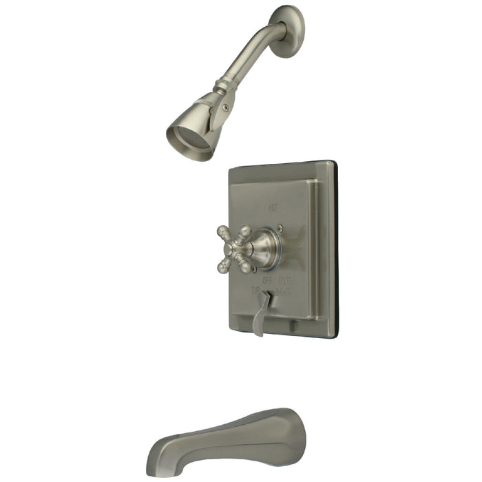 Kingston Brass KB86584BX English Vintage Single-Handle Pressure Balanced Tub and Shower Faucet, Brushed Nickel