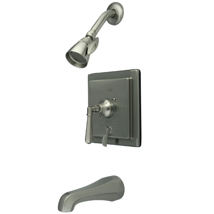 Kingston Brass KB86584HL Metropolitan Single-Handle Pressure Balanced Tub and Shower Faucet, Brushed Nickel