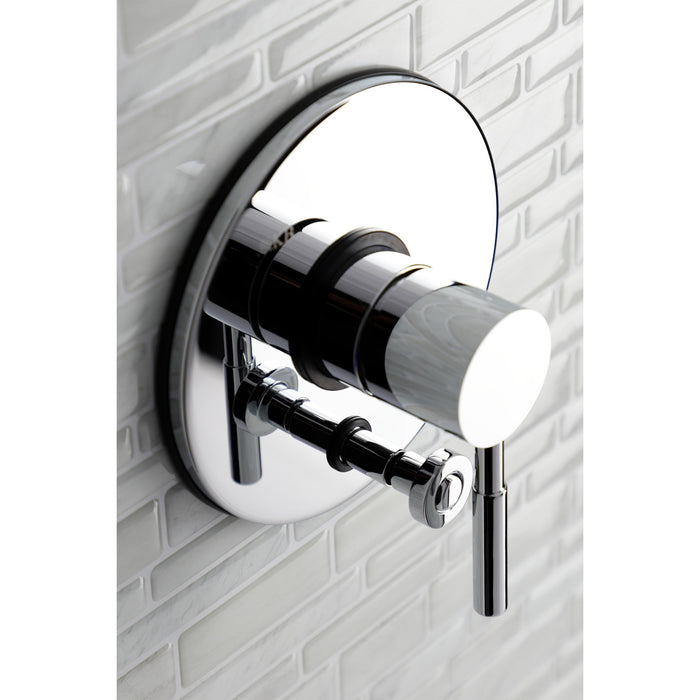 Kingston Brass KB86910DLLST Concord Single-Handle Pressure Balanced Tub and Shower Faucet, Valve and Trim Only, Polished Chrome
