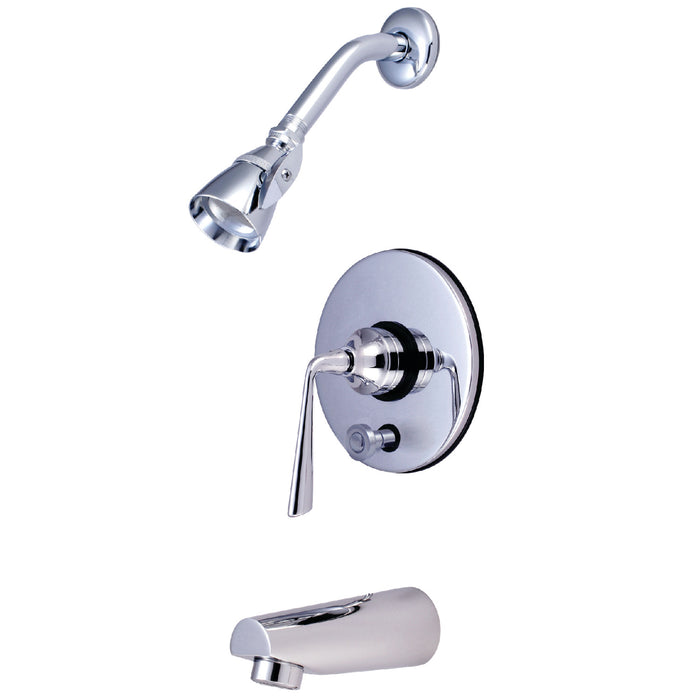 Kingston Brass KB86910ZL Silver Sage Tub & Shower Faucet with Diverter, Polished Chrome
