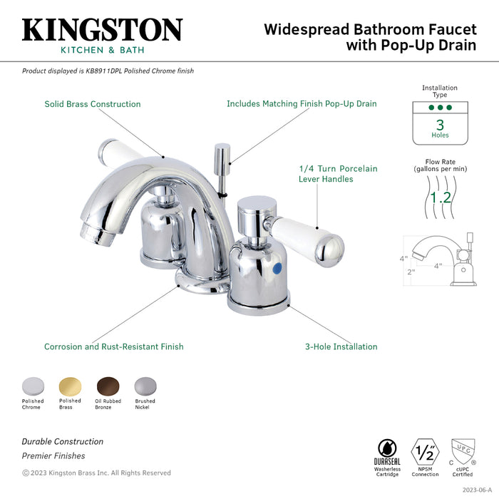 Kingston Brass KB8915DPL Paris Widespread Bathroom Faucet with Retail Pop-Up Drain, Oil Rubbed Bronze