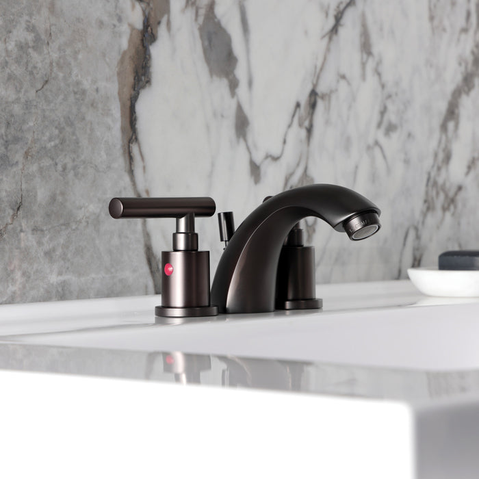 Kingston Brass KB8955CML Manhattan Mini-Widespread Bathroom Faucet with Pop-Up Drain, Oil Rubbed Bronze