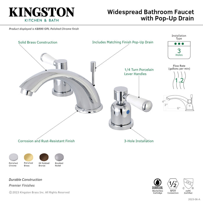 Kingston Brass KB8965DPL Paris Widespread Bathroom Faucet with Retail Pop-Up Drain, Oil Rubbed Bronze