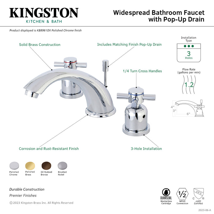 Kingston Brass KB8965DX Concord Widespread Bathroom Faucet with Retail Pop-Up Drain, Oil Rubbed Bronze