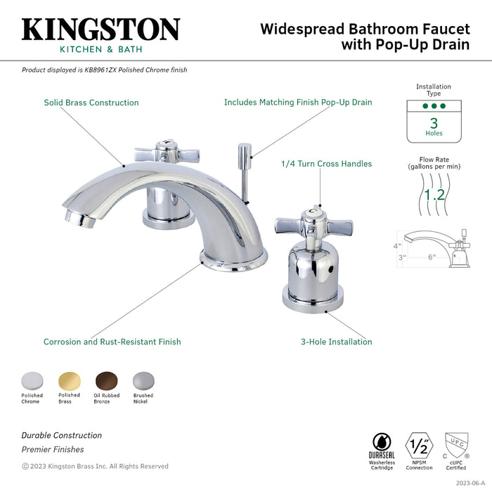 Kingston Brass KB8965ZX Millennium Widespread Bathroom Faucet with Retail Pop-Up Drain, Oil Rubbed Bronze