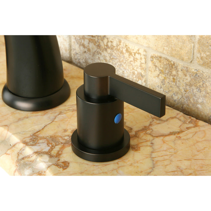 Kingston Brass KB8985NDL NuvoFusion Widespread Bathroom Faucet with Retail Pop-Up Drain, Oil Rubbed Bronze