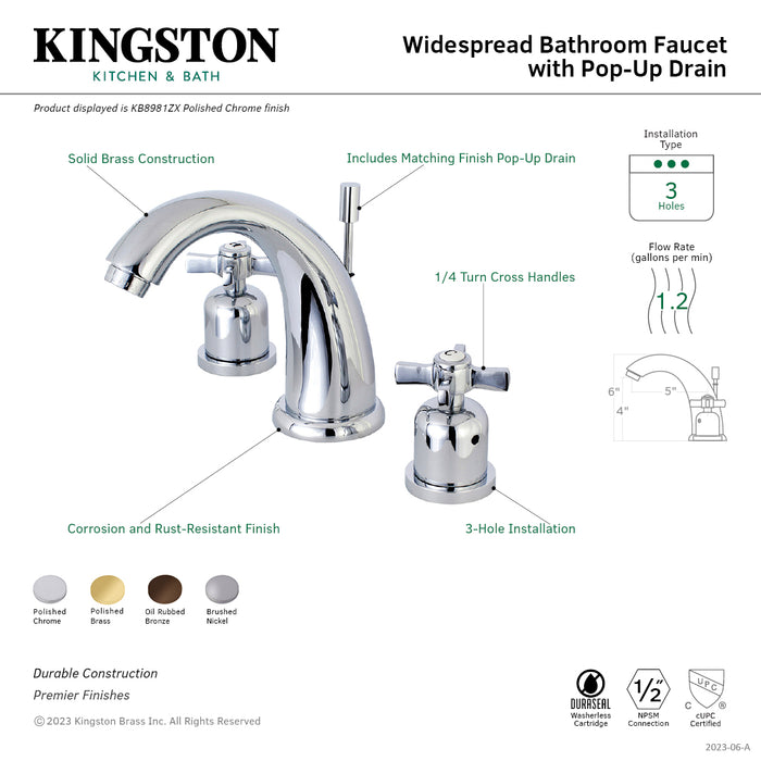 Kingston Brass KB8985ZX Millennium Widespread Bathroom Faucet with Retail Pop-Up Drain, Oil Rubbed Bronze