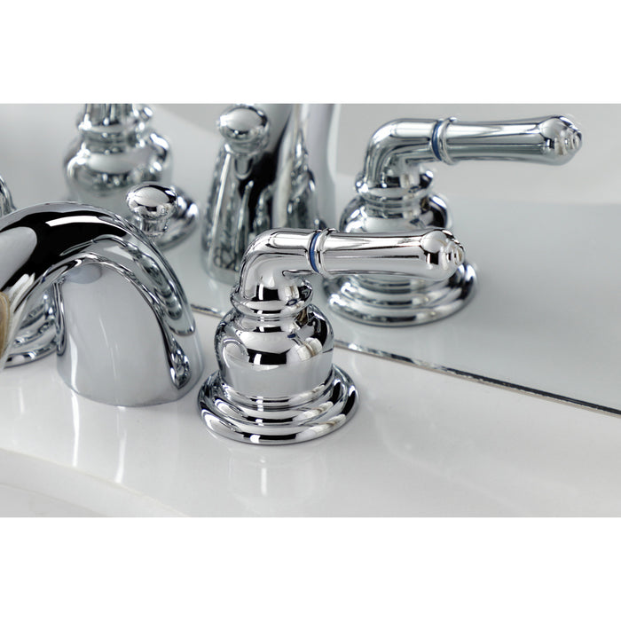 Kingston Brass KB951B Victorian Mini-Widespread Bathroom Faucet with Brass Pop-Up Drain, Polished Chrome
