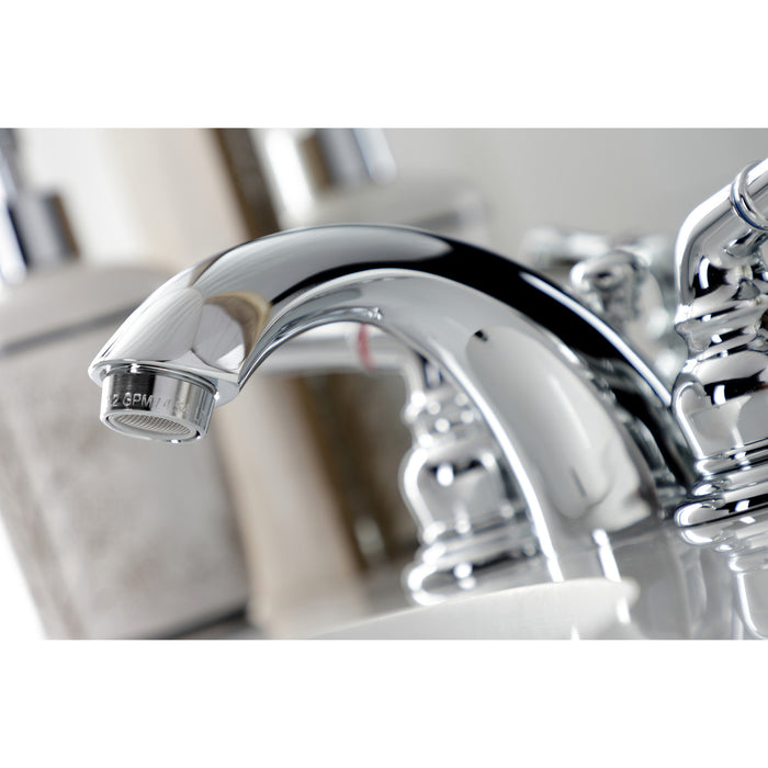 Kingston Brass KB951B Victorian Mini-Widespread Bathroom Faucet with Brass Pop-Up Drain, Polished Chrome