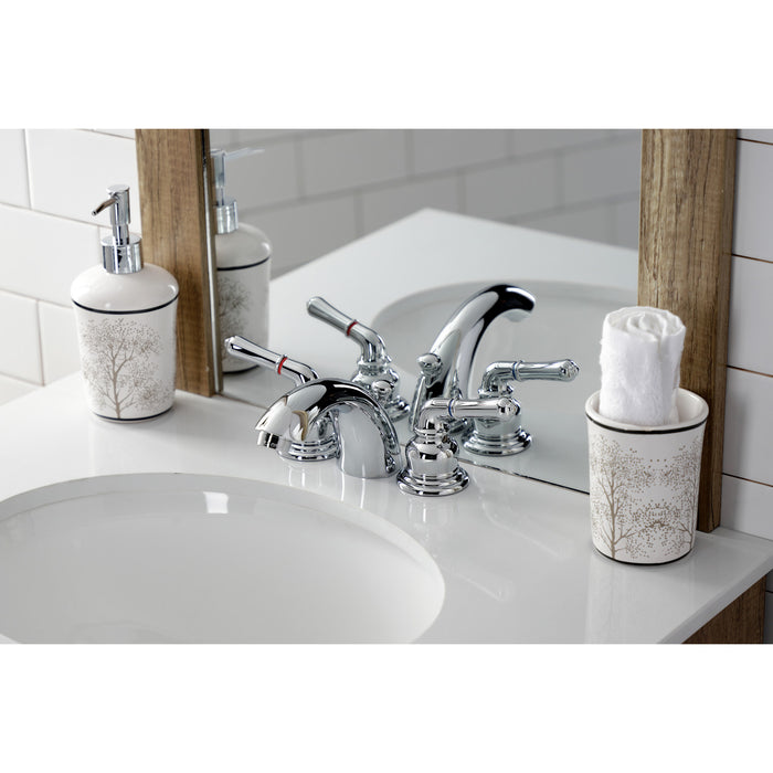 Kingston Brass KB951B Victorian Mini-Widespread Bathroom Faucet with Brass Pop-Up Drain, Polished Chrome