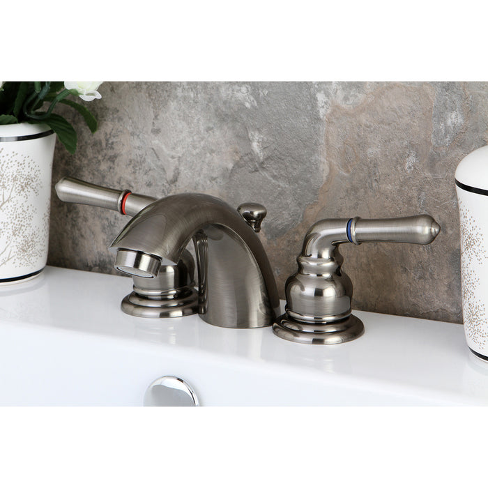 Kingston Brass KB953 Magellan Mini-Widespread Bathroom Faucet with Pop-Up Drain, Black Stainless