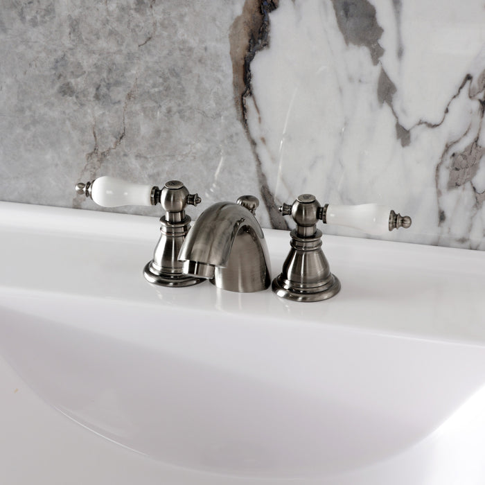 Kingston Brass KB953APL American Patriot Mini-Widespread Bathroom Faucet with Pop-Up Drain, Black Stainless