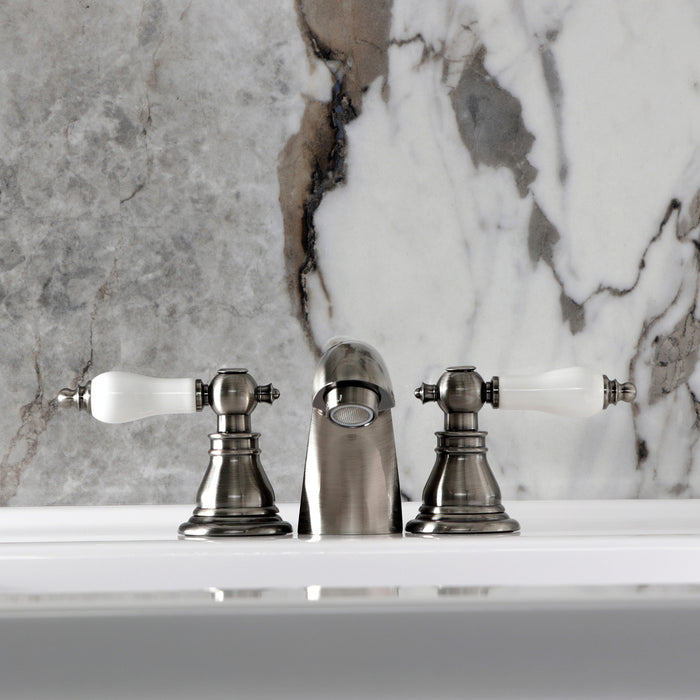 Kingston Brass KB953APL American Patriot Mini-Widespread Bathroom Faucet with Pop-Up Drain, Black Stainless