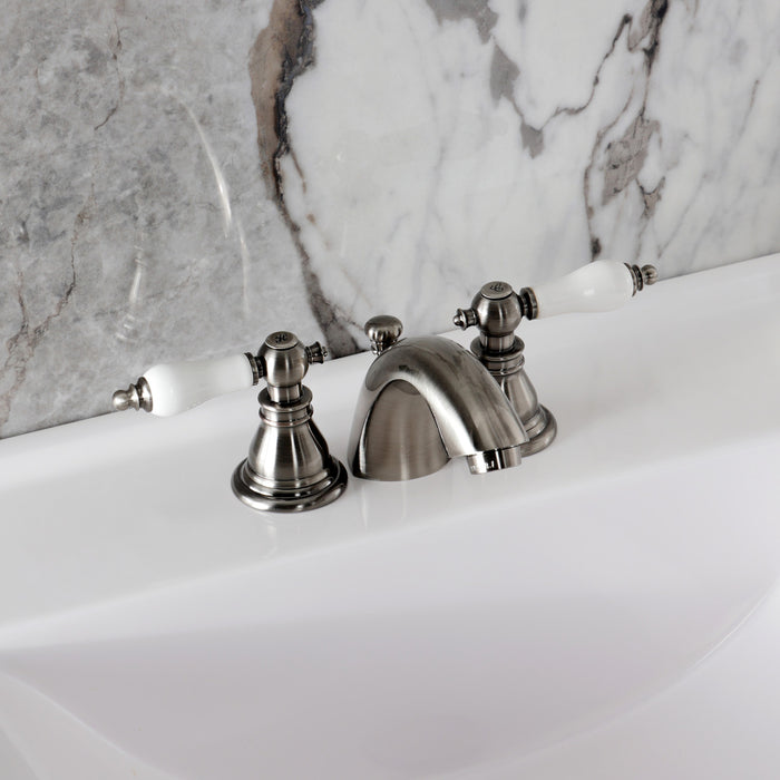 Kingston Brass KB953APL American Patriot Mini-Widespread Bathroom Faucet with Pop-Up Drain, Black Stainless