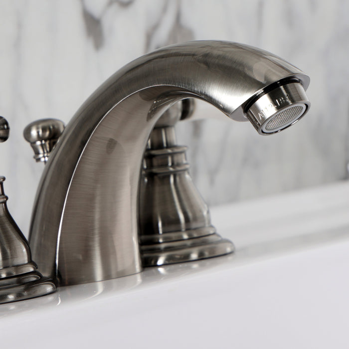 Kingston Brass KB953APL American Patriot Mini-Widespread Bathroom Faucet with Pop-Up Drain, Black Stainless