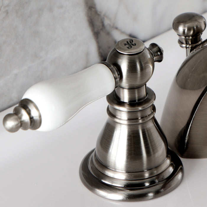 Kingston Brass KB953APL American Patriot Mini-Widespread Bathroom Faucet with Pop-Up Drain, Black Stainless