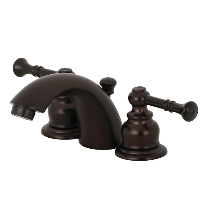 Kingston Brass KB955NL Naples Mini-Widespread Bathroom Faucet with Pop-Up Drain, Oil Rubbed Bronze