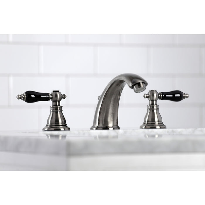 Kingston Brass KB963AKL Duchess Widespread Bathroom Faucet with Retail Pop-Up Drain, Black Stainless