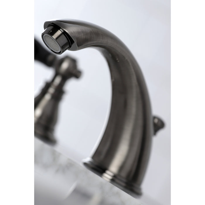 Kingston Brass KB963AKL Duchess Widespread Bathroom Faucet with Retail Pop-Up Drain, Black Stainless