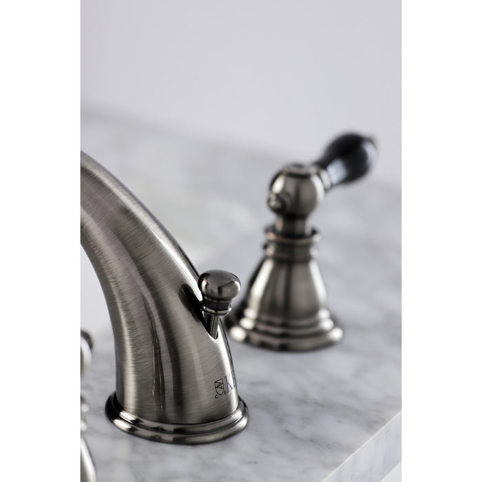 Kingston Brass KB963AKL Duchess Widespread Bathroom Faucet with Retail Pop-Up Drain, Black Stainless