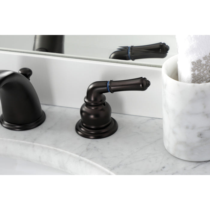 Kingston Brass KB965B Magellan Widespread Bathroom Faucet with Brass Pop-Up Drain, Oil Rubbed Bronze