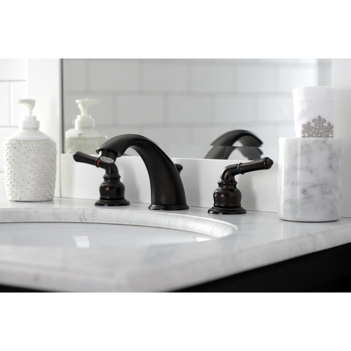 Kingston Brass KB965B Magellan Widespread Bathroom Faucet with Brass Pop-Up Drain, Oil Rubbed Bronze