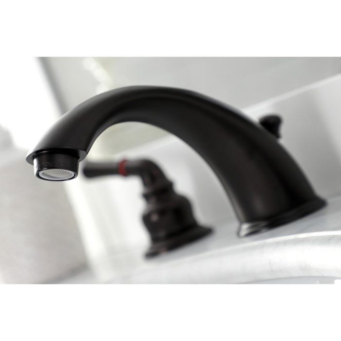 Kingston Brass KB965B Magellan Widespread Bathroom Faucet with Brass Pop-Up Drain, Oil Rubbed Bronze