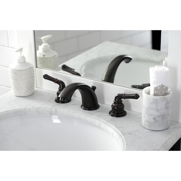 Kingston Brass KB965B Magellan Widespread Bathroom Faucet with Brass Pop-Up Drain, Oil Rubbed Bronze