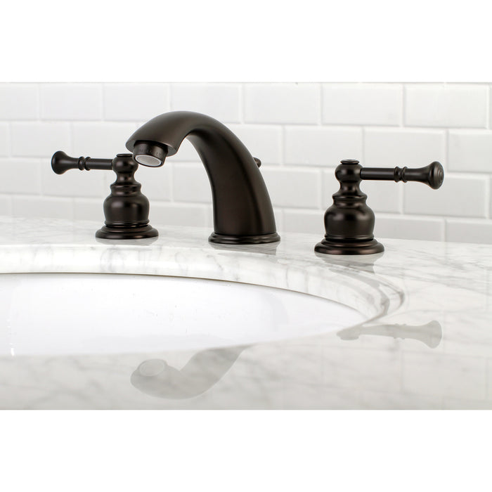 Kingston Brass KB965NL Naples Widespread Bathroom Faucet with Retail Pop-Up Drain, Oil Rubbed Bronze