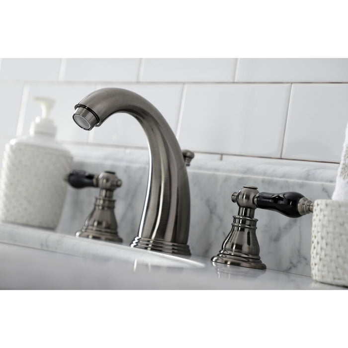 Kingston Brass KB983AKL Duchess Widespread Bathroom Faucet with Pop-Up Drain, Black Stainless