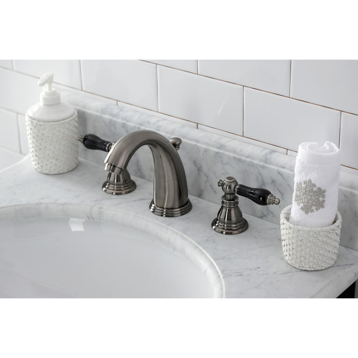 Kingston Brass KB983AKL Duchess Widespread Bathroom Faucet with Pop-Up Drain, Black Stainless